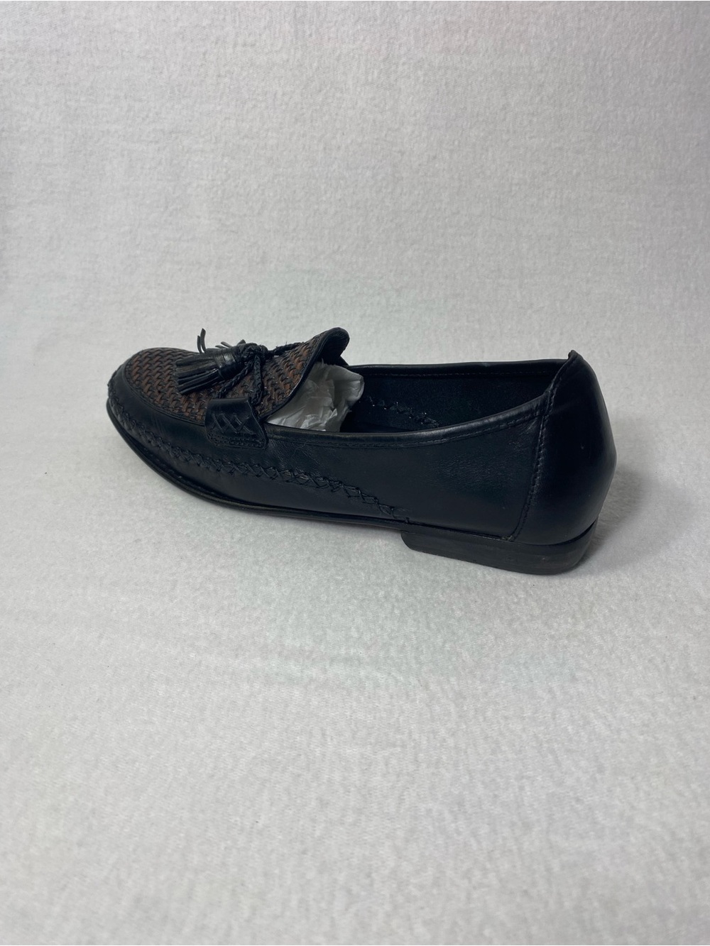 Cole Haan Women’s Country Country Black Brown Woven Leather Tassel Loafers 8.5AA